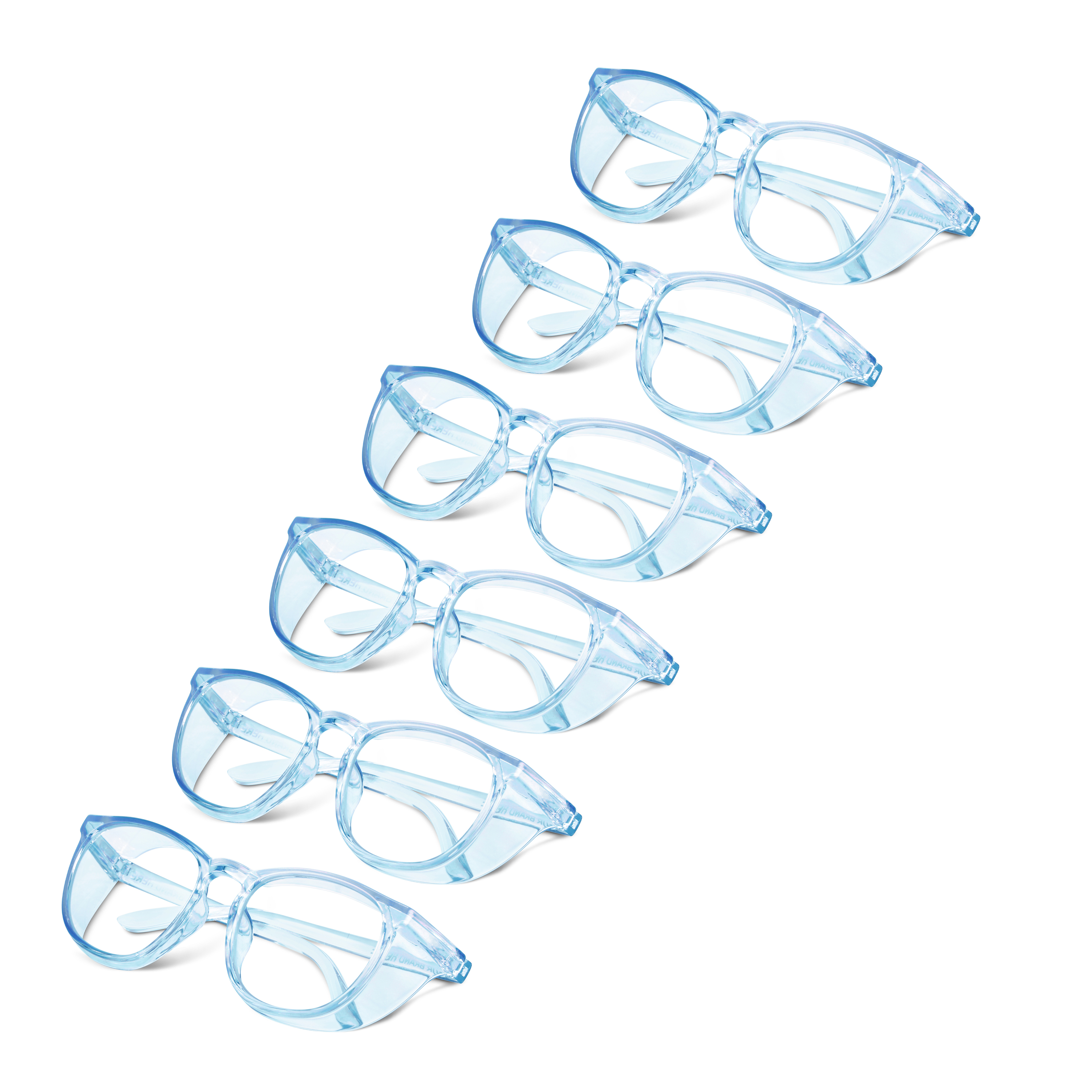 AeroLite 50 Compact Defender 6-Pack - ANSI Z87.1 Certified Poly Safety Glasses (Model #: 628668) | Lightweight, Scratch & Shatter-Resistant, Blue Light & UV Blocking Lenses, Durable Frame, Anti-Fog, Top & Side Shields, Protective Eyewear for Men & Women.