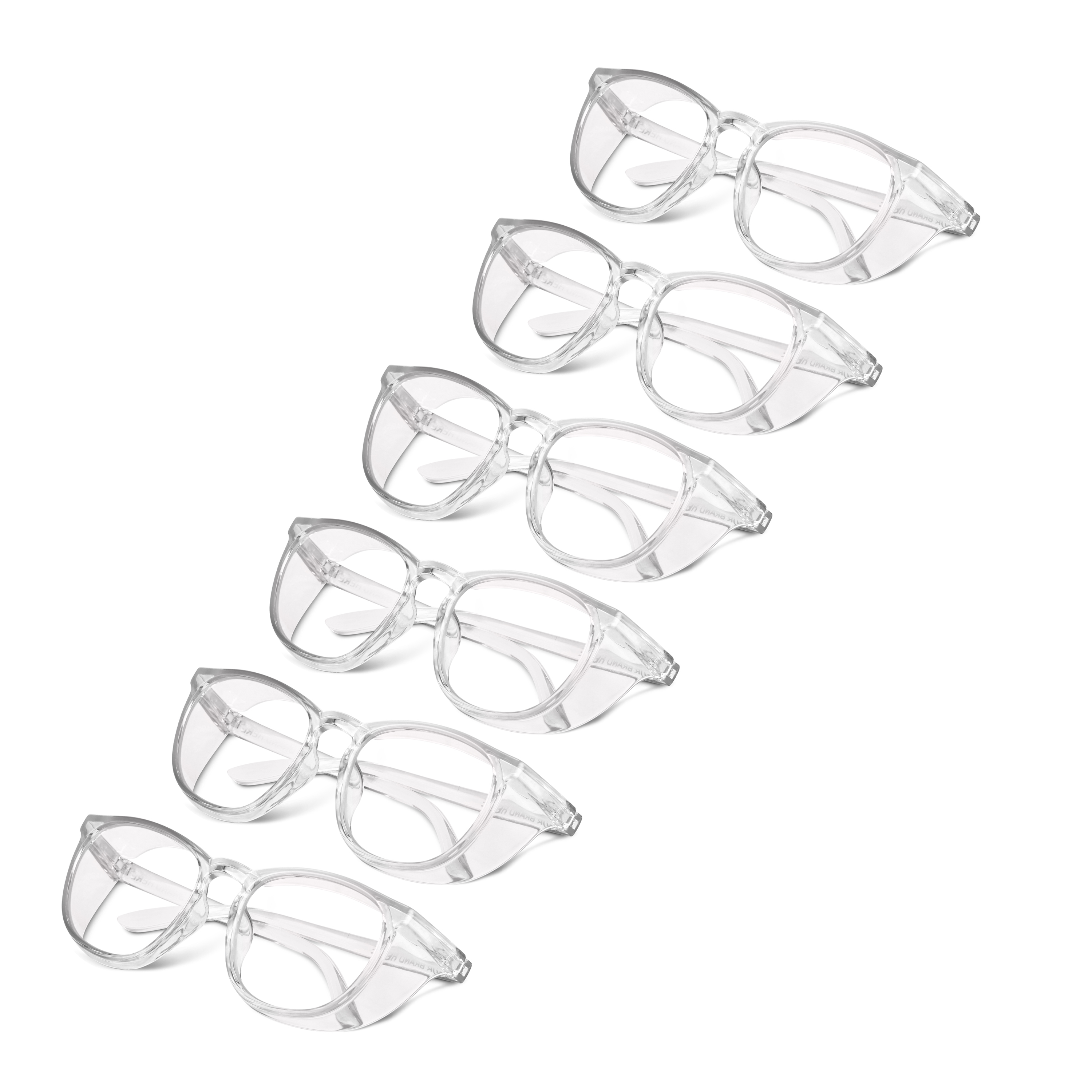 AeroLite 50 Compact Defender 6-Pack - ANSI Z87.1 Certified Poly Safety Glasses (Model #: 628668) | Lightweight, Scratch & Shatter-Resistant, Blue Light & UV Blocking Lenses, Durable Frame, Anti-Fog, Top & Side Shields, Protective Eyewear for Men & Women.