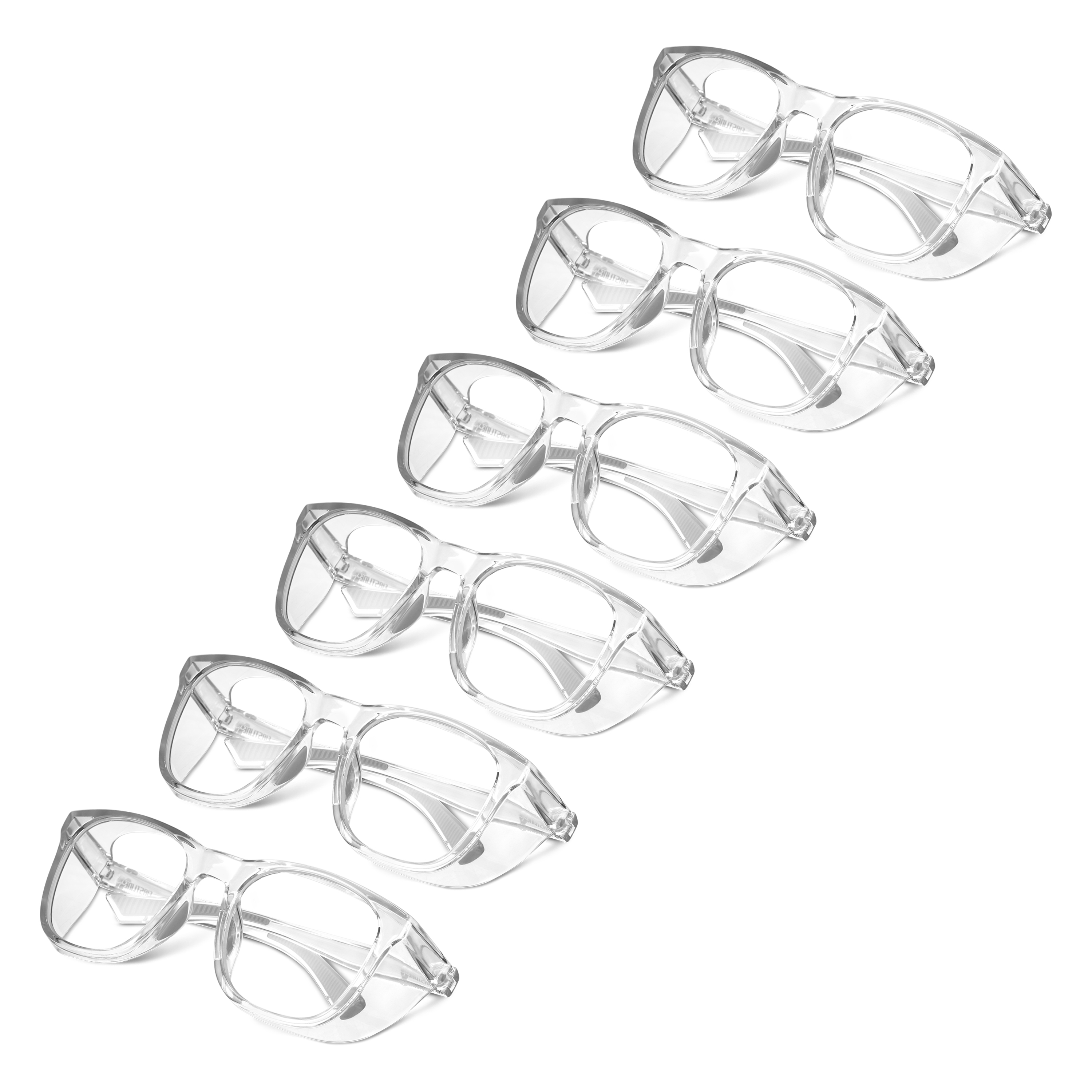 Fortis 52 FlexGuard 6-Pack - ANSI Z87.1 Certified Poly Safety Glasses (Model #: 628669) | Lightweight, Scratch & Shatter-Resistant, Blue Light & UV Blocking Lenses, Durable Frame, Anti-Fog, Top & Side Shields, Protective Eyewear for Men & Women