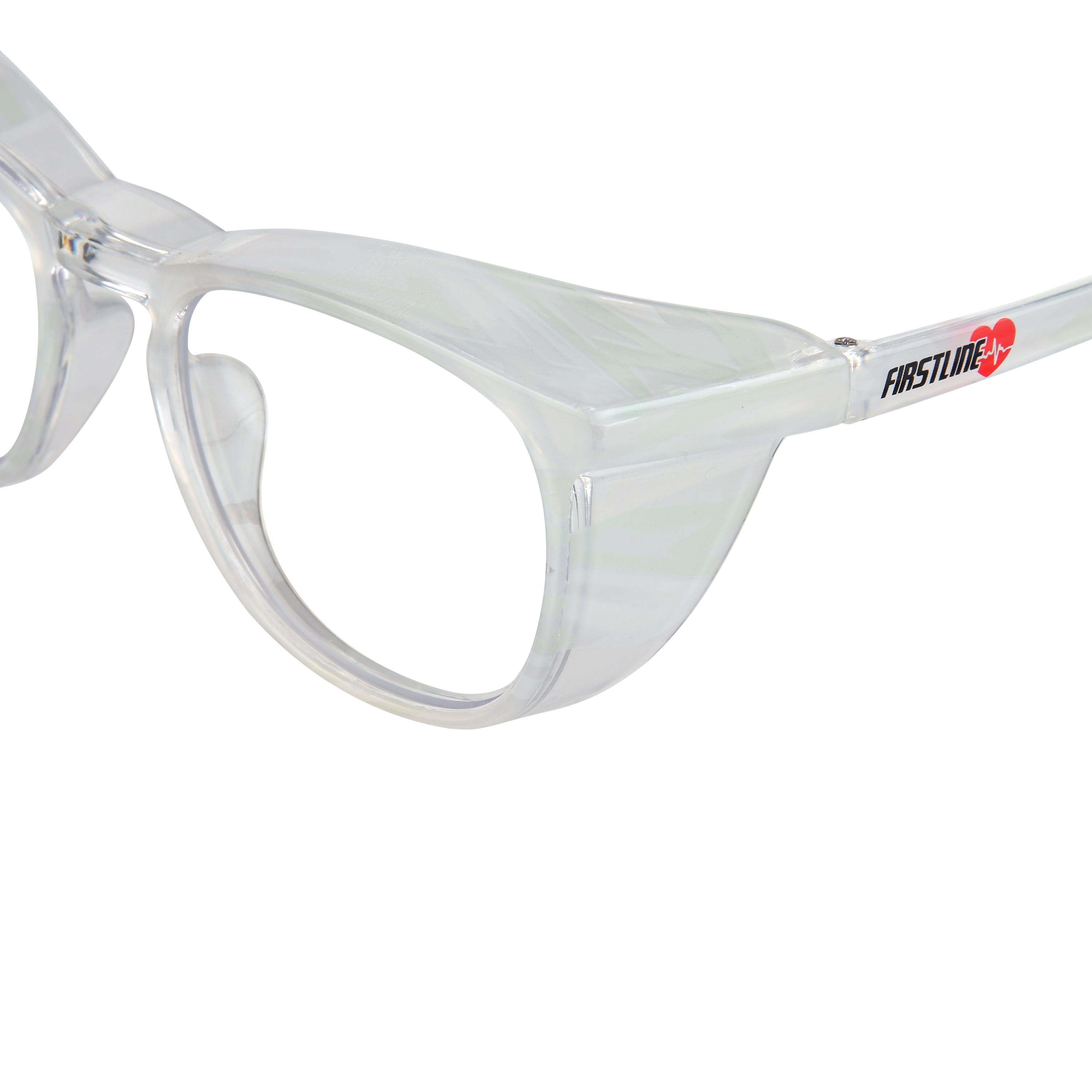 Firstline ANSI Z87.1 Certified Safety Glasses with Photochromatic Frame | Clear PC Lenses (Model #: 628668) | Lightweight, Scratch & Shatter-Resistant | Anti-Fog with Top & Side Shields | Protective Eyewear for Men & Women