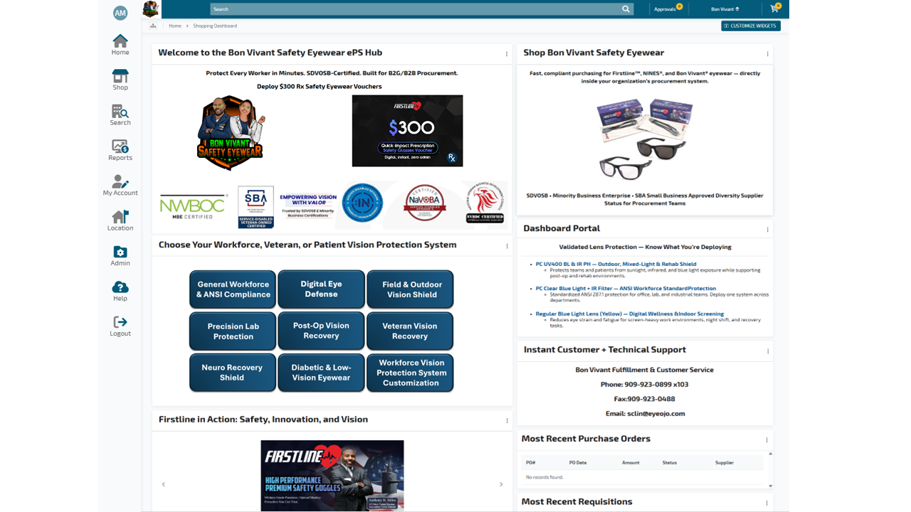 Actual ePs Procurement Portal — used by approved B2B/B2G buyers