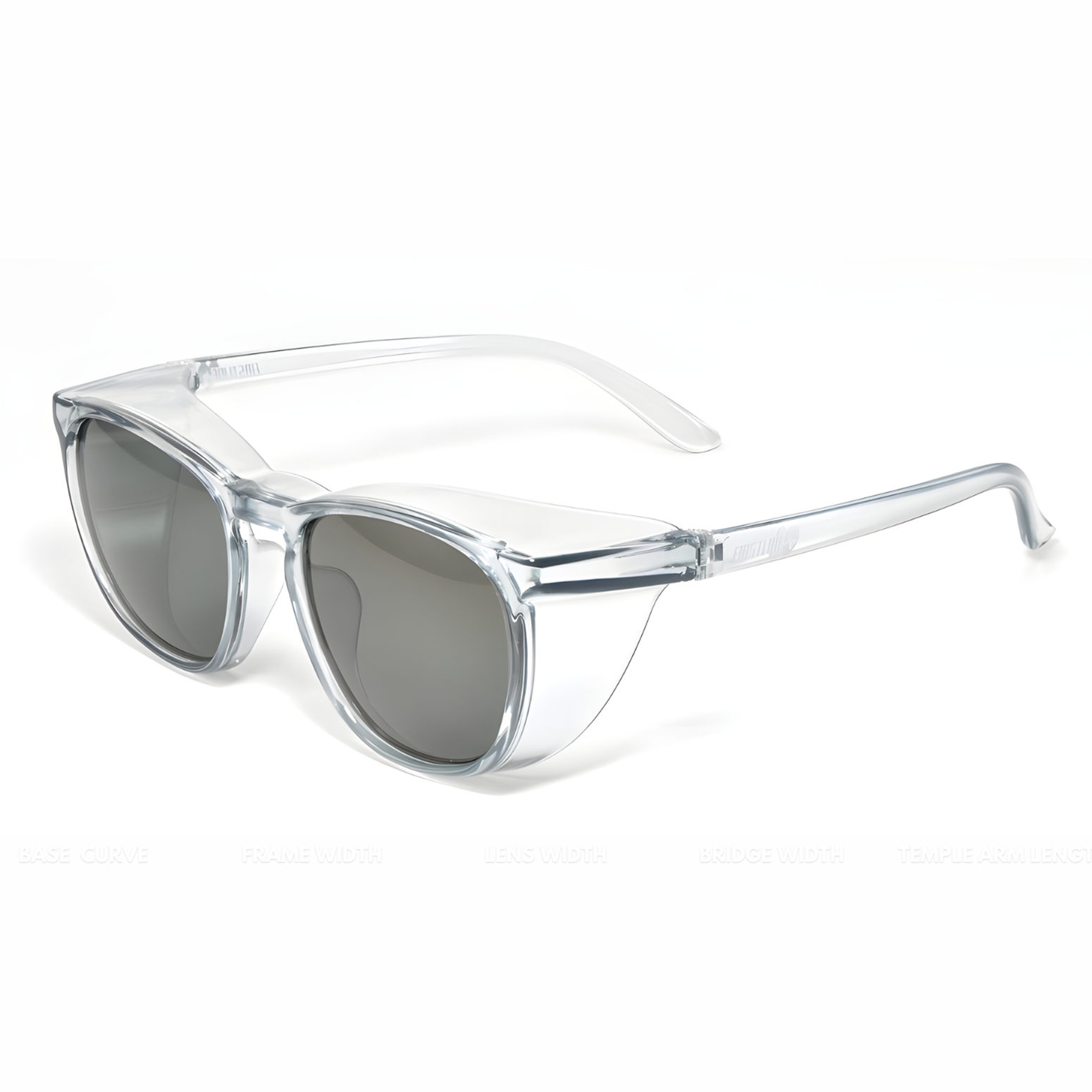 AeroLite 50 Compact Defender - ANSI Z87.1 Certified Rx Safety Glasses | Gray PC Lenses (Model #: 628668) | Lightweight, Scratch & Shatter-Resistant, Clear Poly Lens, Durable Frame, Anti-Fog, Top & Side Shields, Protective Eyewear for Men & Women